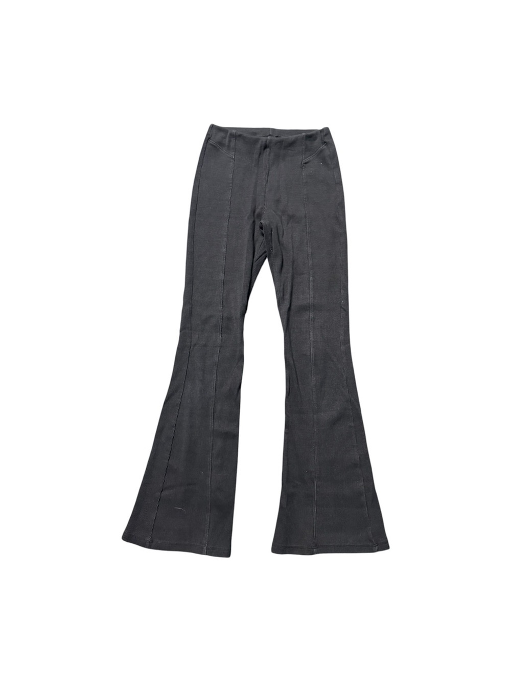 Zara Girls Ribbed Flare Leggings Black Size 11-12 Stretch Pants